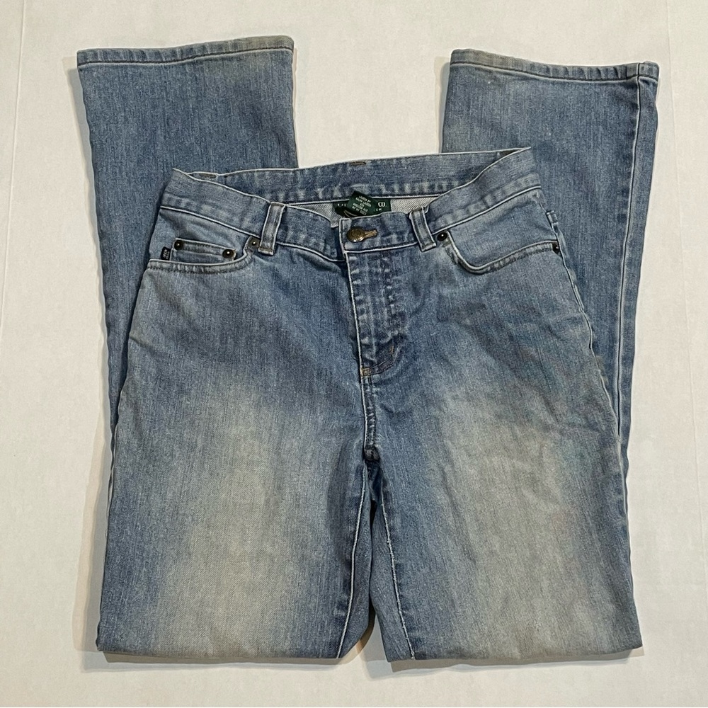 Lauren Jeans Co Women’s 2P Petite Blue Denim Boot Cut Medium Wash Ralph